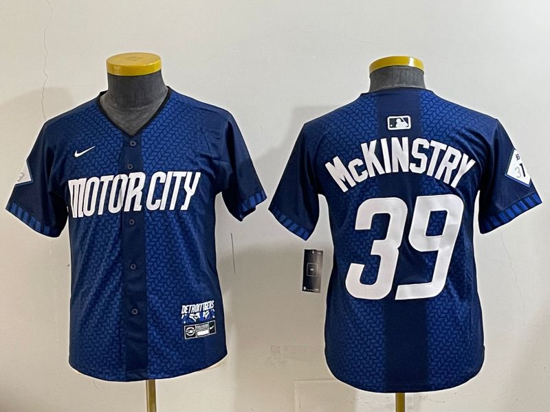 Youth 2025 Detroit Tigers #39 Mckinstry Blue City Edition Nike MLB Jersey style 4->youth mlb jersey->Youth Jersey